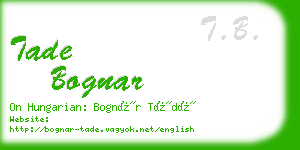 tade bognar business card